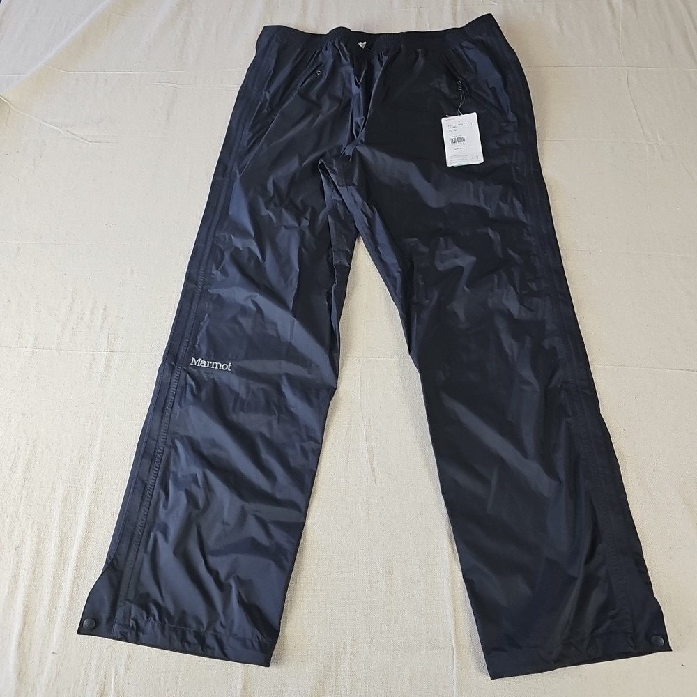 Marmot PreCip Eco Men's XXL Black‎ Full Zip Rain Waterproof Taped Hem Hiking NWT